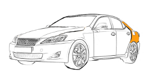 покраска заднего крыла lexus is